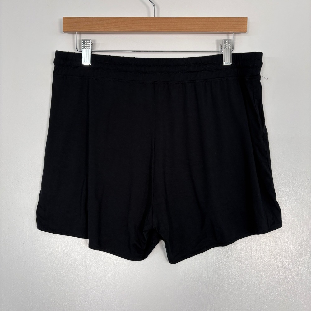 Kindred Bravely Women Lounge Shorts L Black Bamboo Spandex Drawstring Maternity - Picture 4 of 10